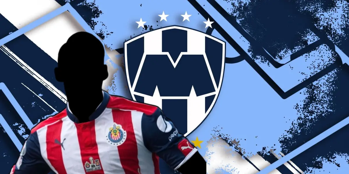 Jugador incógnito de Chivas junto al escudo de Rayados / FOTO FACEBOOK