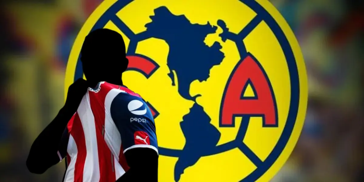 Jugador incógnito de Chivas junto al escudo del América / FOTO FACEBOOK