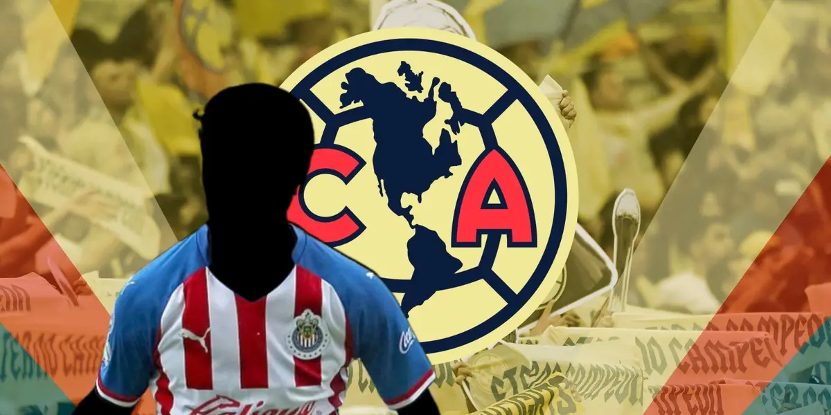 Jugador incógnito de Chivas junto al escudo del América / FOTO FACEBOOK