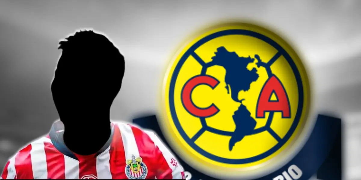 Jugador incógnito de Chivas junto al escudo del América / FOTO ONE FOOTBALL