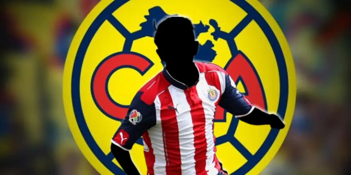 Jugador incógnito de Chivas junto al escudo del América / FOTO RÉCORD