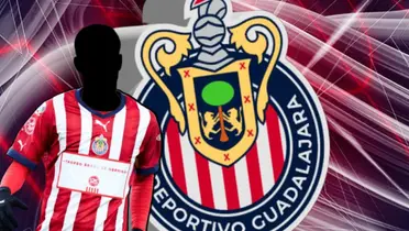 Jugador incógnito de Chivas junto al escudo del Rebaño / FOTO GETTY IMAGES