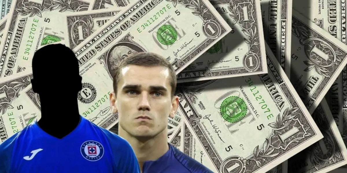 Jugador incógnito de Cruz Azul junto a Antoine Griezmann / FOTO AP
