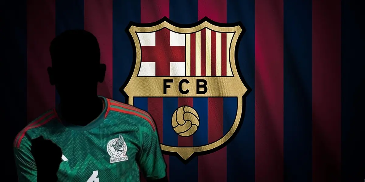 Jugador incógnito de la Selección Mexicana junto al escudo del FC Barcelona / FOTO INSTAGRAM
