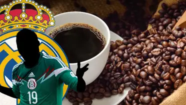 Jugador incógnito de la Selección Mexicana junto al escudo del Real Madrid / FOTO AP