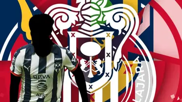 Jugador incógnito de Rayados junto al escudo de Chivas / FOTO MEXSPORT