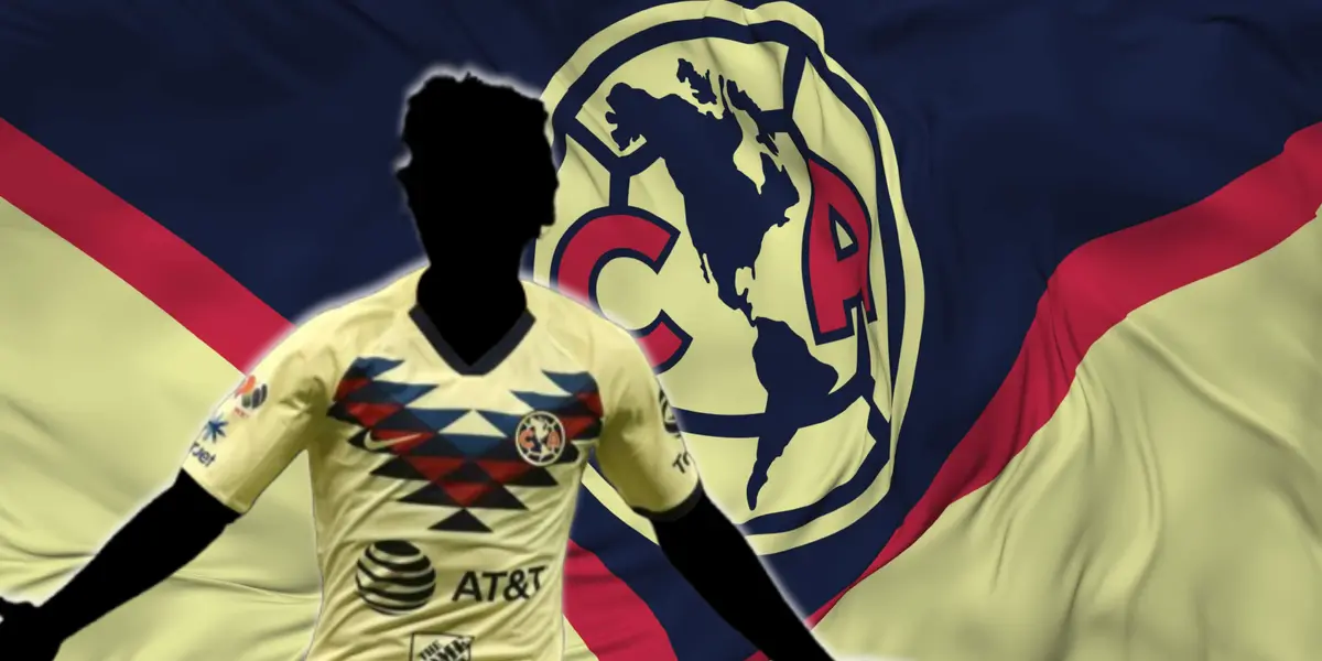Jugador incógnito del América junto al escudo azulcrema / FOTO TRANSFERMARKT