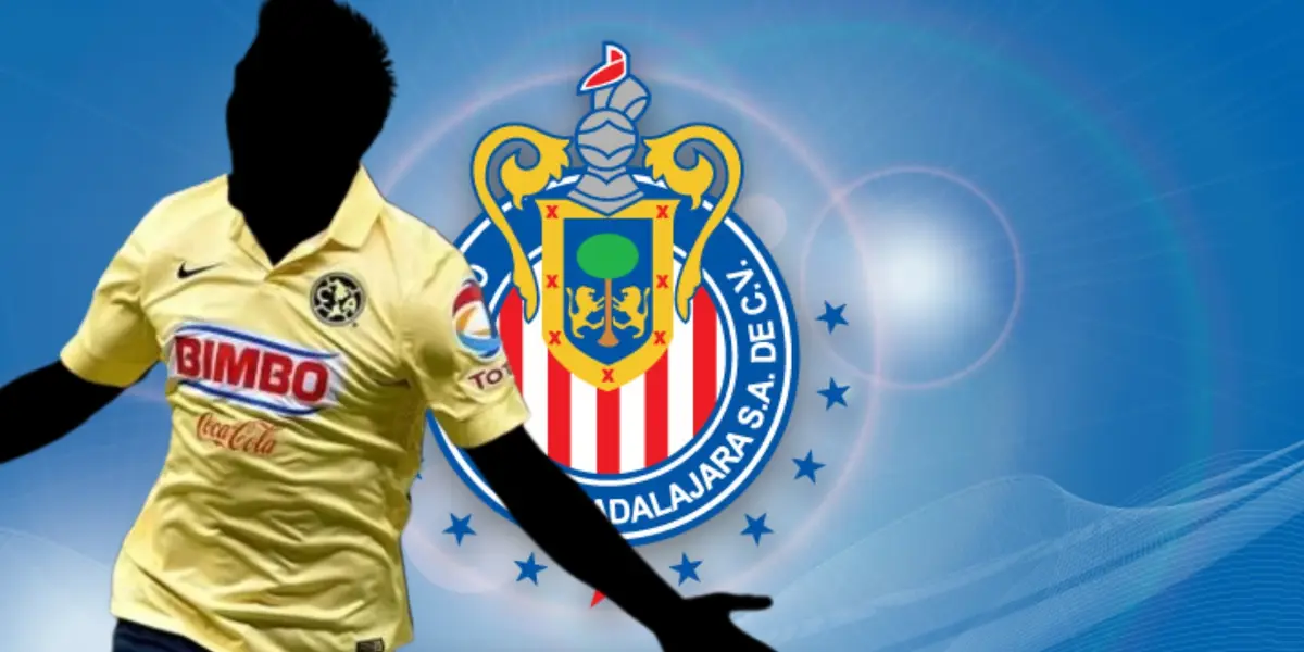Jugador incógnito del América junto al escudo de Chivas / FOTO MEXSPORT