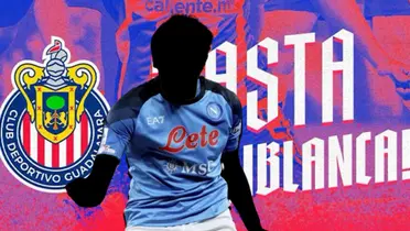 Jugador incógnito del Napoli junto al escudo de Chivas / FOTO X