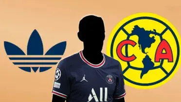 Jugador incógnito del PSG junto al escudo del América / FOTO FOX DEPORTES