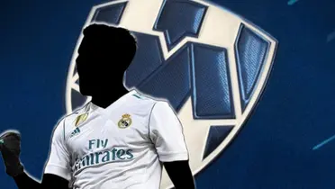 Jugador incógnito del Real Madrid junto al escudo de Rayados / FOTO MARCA