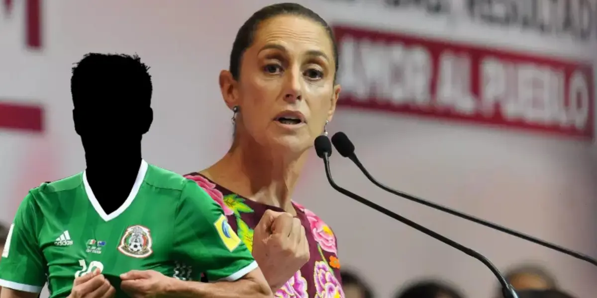 Jugador incógnito del Tri junto a Claudia Sheinbaum / FOTO CUARTOSCURO