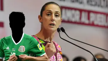 Jugador incógnito del Tri junto a Claudia Sheinbaum / FOTO CUARTOSCURO