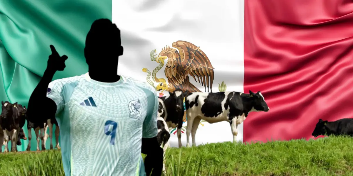 Jugador incógnito del Tri junto a la bandera de México / FOTO