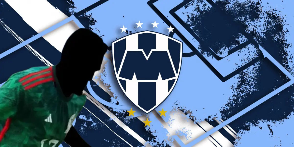 Jugador incógnito del Tri junto al escudo de Rayados / FOTO X