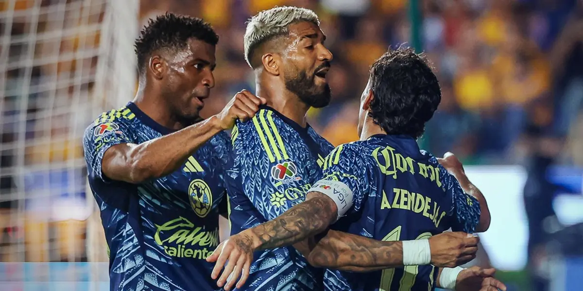 Jugadores celebrando gol. Foto: Club América