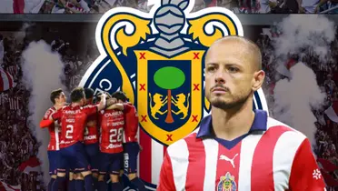 Jugadores de Chivas festejando y Javier Hernández serio/Foto Oferten Oferten.