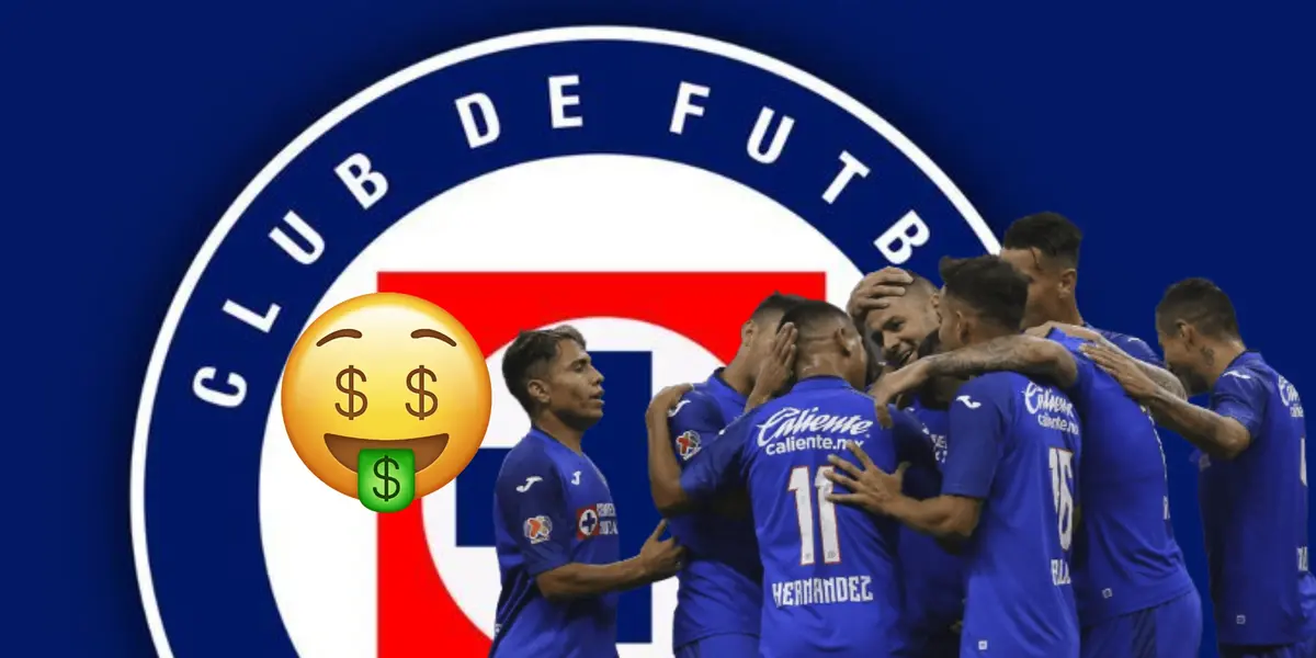 Jugadores de Cruz Azul y emoji de dinero/Foto Pinterest.
