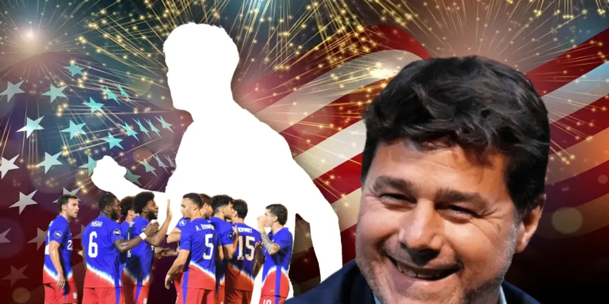 Jugadores de Estados Unidos, Mauricio Pochettino y silueta de jugador/ Foto Telemundo.