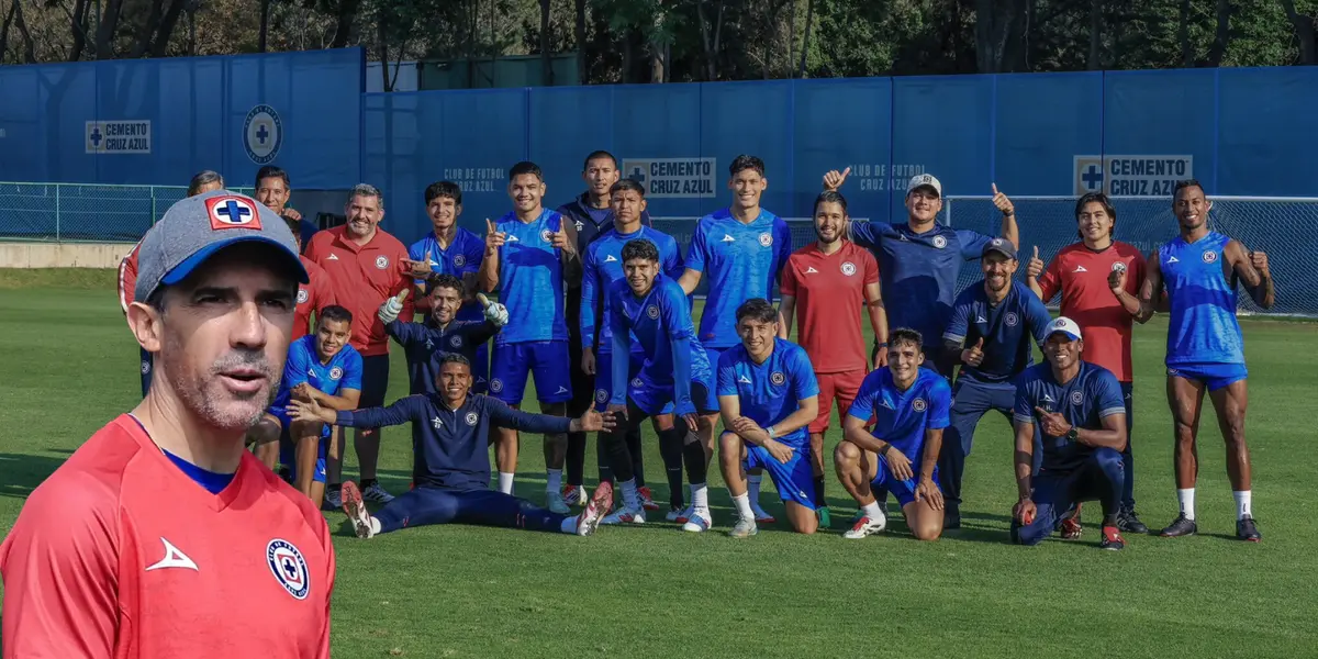 Jugadores de la máquina en entrenamiento. Foto; Cruz Azul