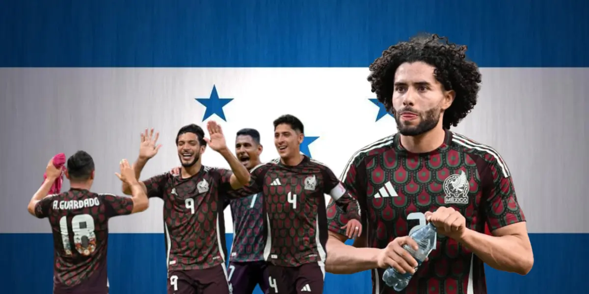 Jugadores de la Selección Mexicana celebrando y César Huerta con botella/Foto Wallpapers Cave.
