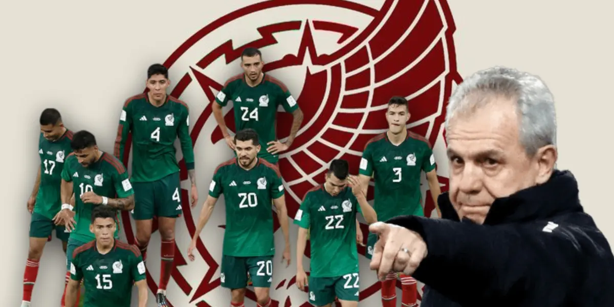 Jugadores de México y Javier Aguirre señalando/Foto Pinterest.