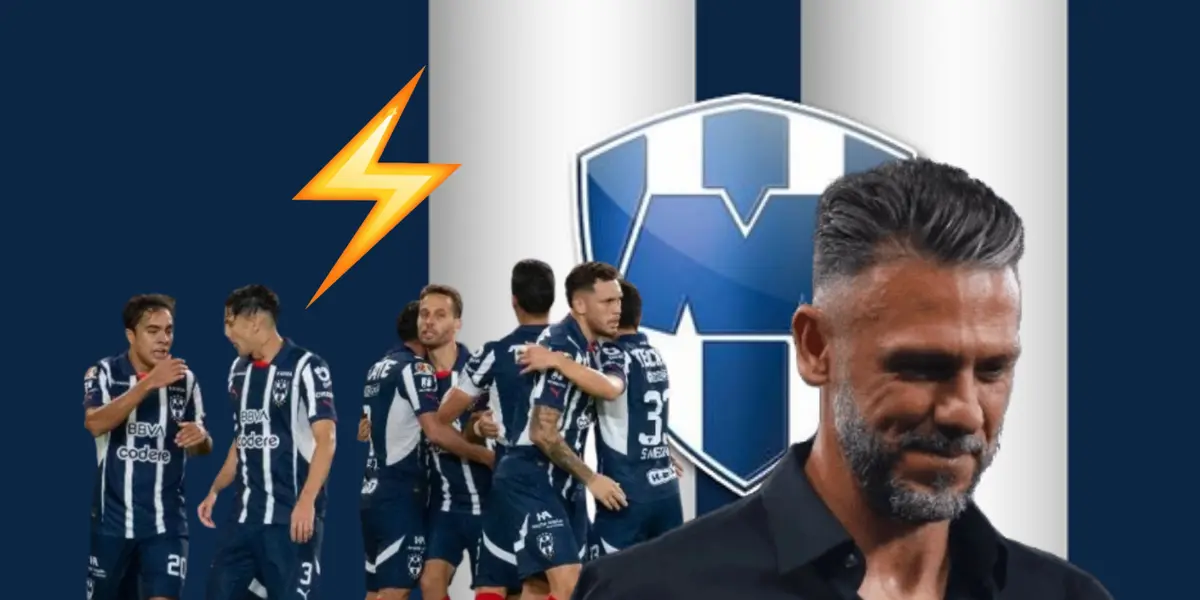 Jugadores de Rayados de Monterrey, emoji de rayo y Martín Demichelis/Foto Fkickr