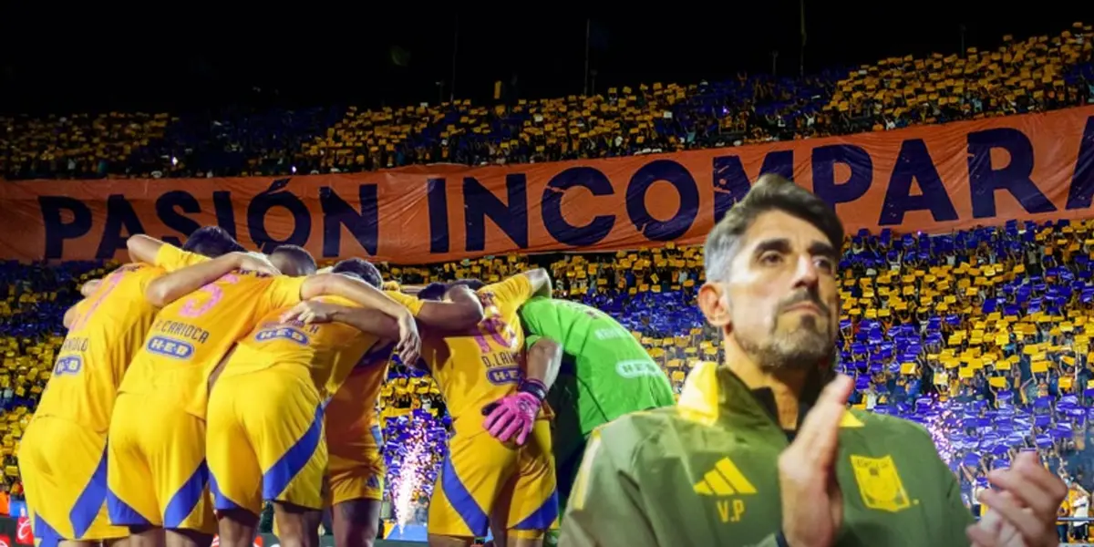 Jugadores de Tigres abrazados y Veljko Paunovic aplaudiendo/Foto Claro Sports.