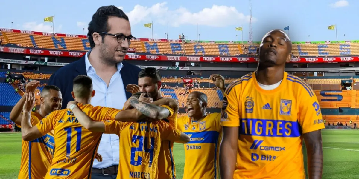 Jugadores de Tigres celebrando, Samir Caetano y Mauricio Culebro/Foto Once Diario.