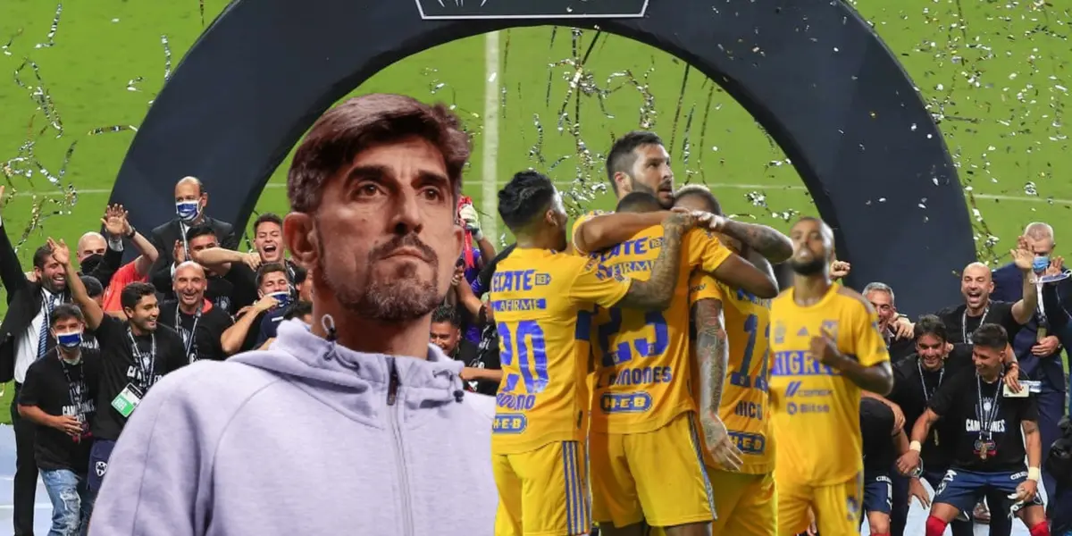 Jugadores de Tigres celebrando y Veljko Paunovic/ Foto TyC Deportes.