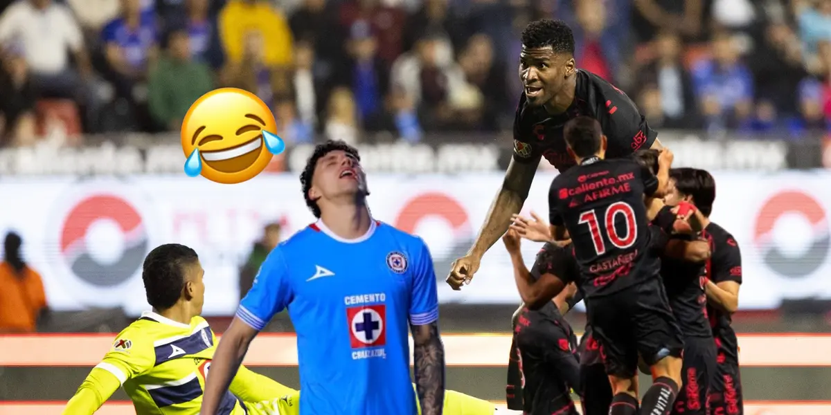Jugadores de Tijuana, Jorge Sánchez y emoji de risa/ Foto 'X'.