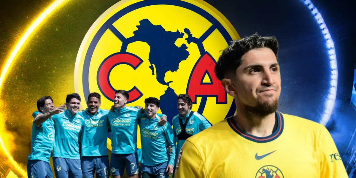 Jugadores del América abrazados y Diego Valdés/ Foto ESPN.