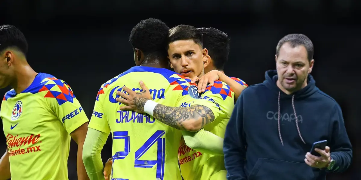 Jugadores del América abrazos y Santiago Baños/Foto AS.