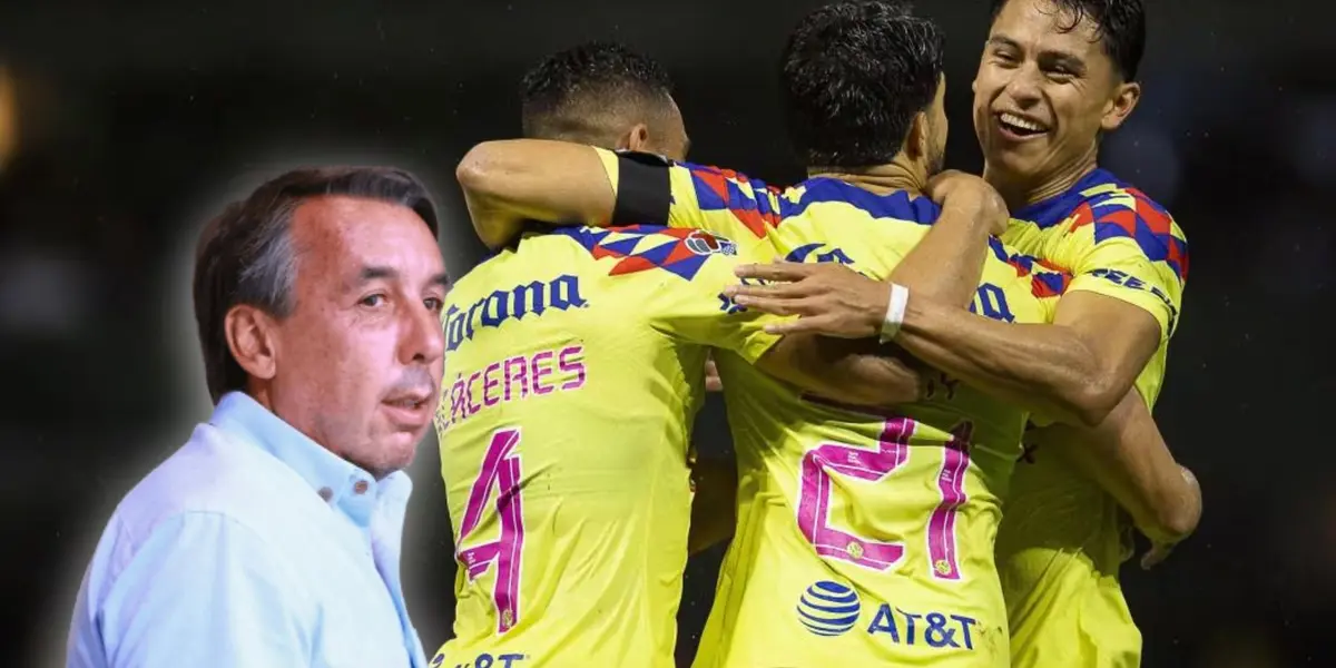 Jugadores del América celebrando y Emilio Azcárraga/ Foto Fútbol Radio Fórmula.