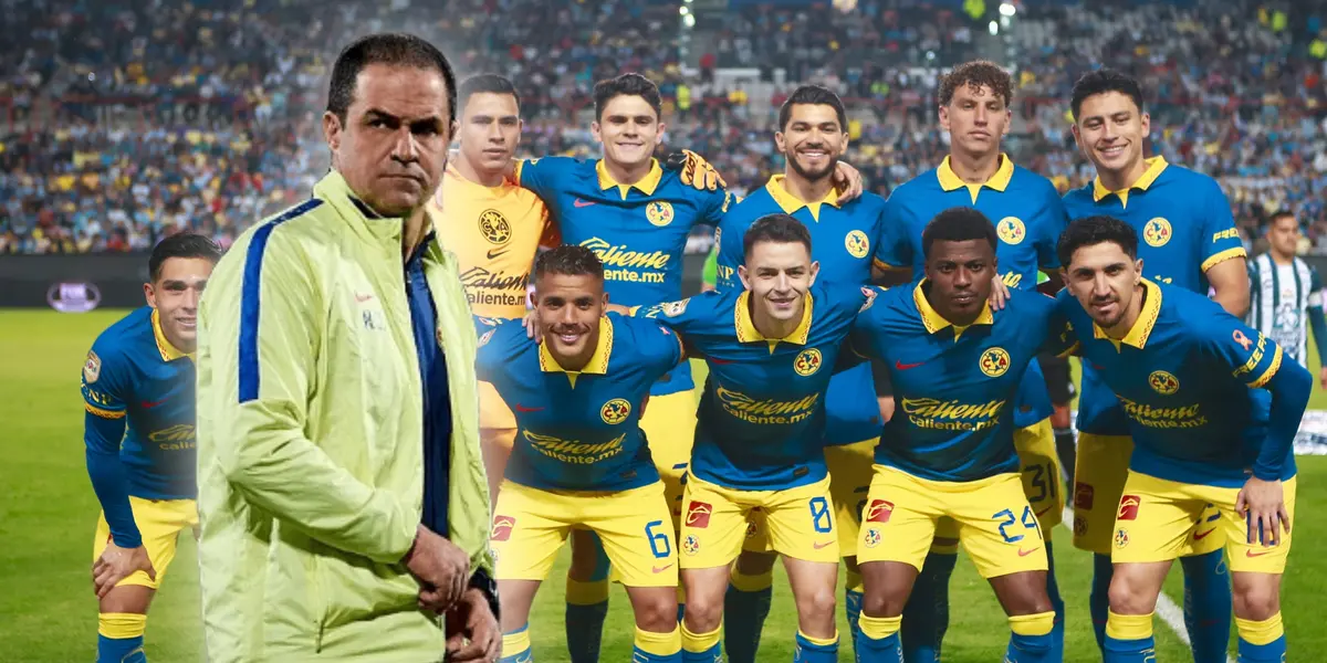 Jugadores del América posando y André Jardine/ Foto Mexsport.