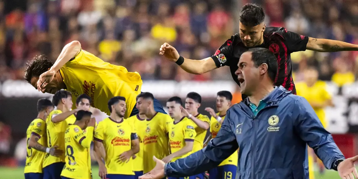 Jugadores del América y Xolso disputando balón y André Jardine/ Foto La Afición.
