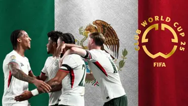 Jugadores del Chelsea junto a la bandera de México / FOTO CLARO SPORTS