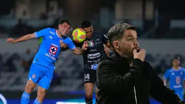 Jugadores disputando balón y Nicolás Larcamón/ Foto Once Caldas.