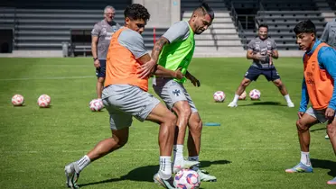 Jugadores en entreno. Foto: Rayados