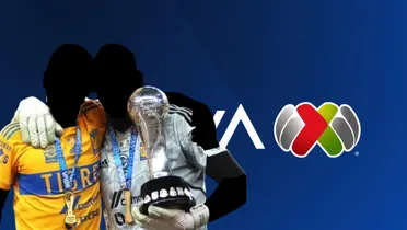Jugadores incógnitos de Tigres junto al escudo de la Liga MX / FOTO FACEBOOK