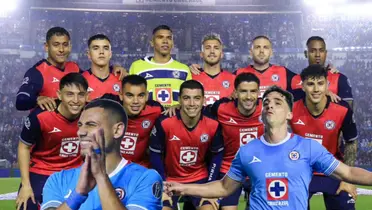 Jugadores posando, Giorgos Giakoumakis y Lorenzo Faravelli/ Foto Cruz Azul.