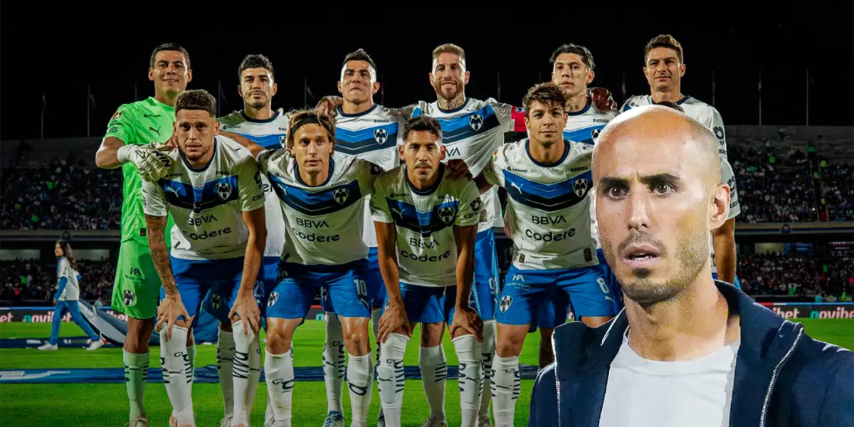 Jugadores previo a partido, foto de Rayados, con Guido al frente