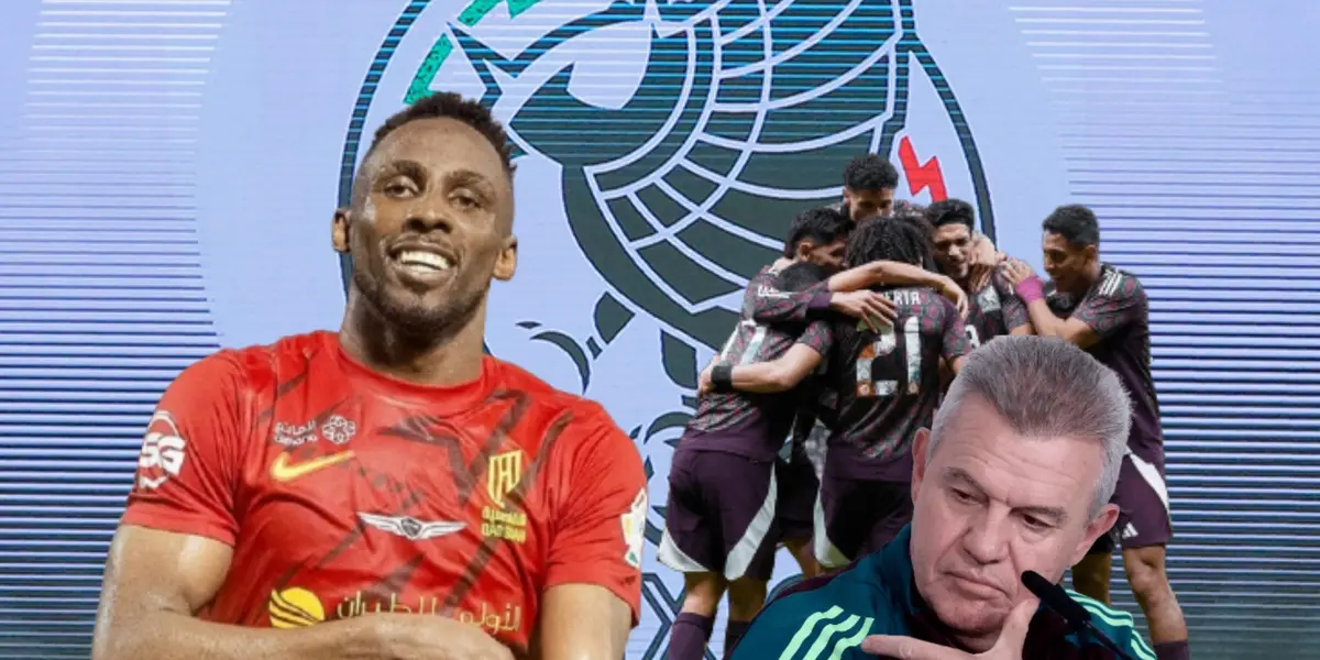 Julián Quiñones, Javier Aguirre señalando y jugadores celebrando/Foto Forbes México.