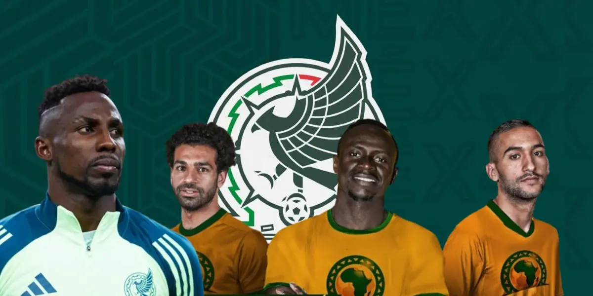 Julián Quiñones junto a jugadores africanos / FOTO YouTube