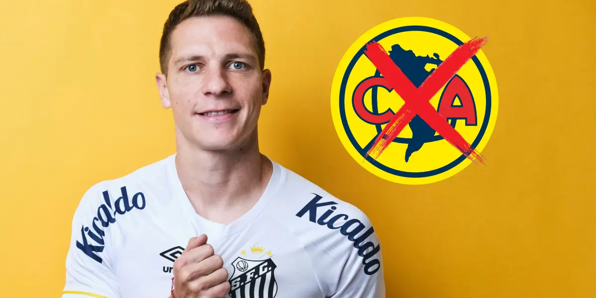 Julio Furch junto al escudo del América / FOTO ENFOQUE NOTICIAS