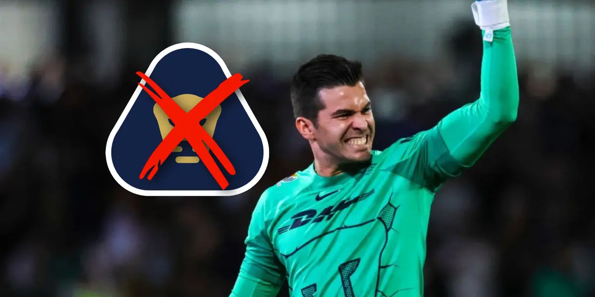 Julio González y escudo de Pumas con cruz en medio/Foto ESPN.