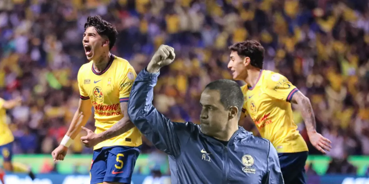 Kevin Álvarez, Alejandro Zendejas y André Jardine celebrando/ Foto Memo Flores.
