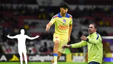 Kevin Álvarez jugando, silueta de futbolista y André Jardine/ Foto Leagues Cup.