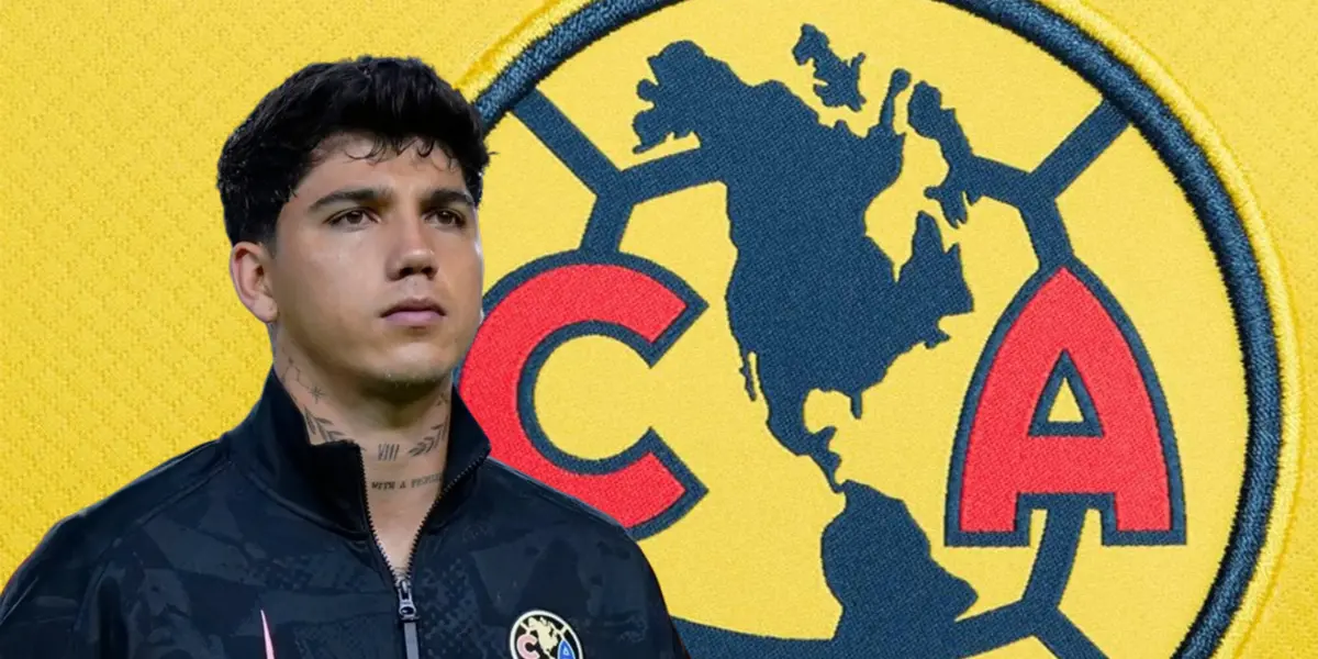 Kevin Álvarez y escudo del América/ Foto Ameshop.