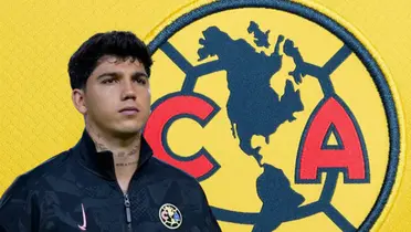 Kevin Álvarez y escudo del América/ Foto Ameshop.